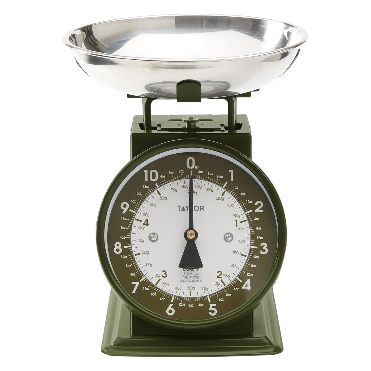 Vintage Mechanical Kitchen Scale - 11 lb Max Capacity, Silver