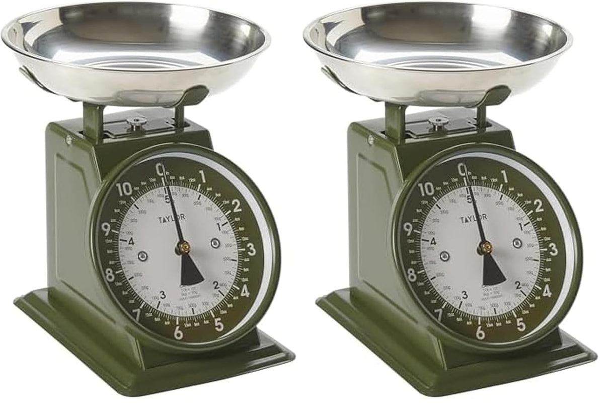 Vintage Mechanical Kitchen Scale - 11 lb Max Capacity, Silver
