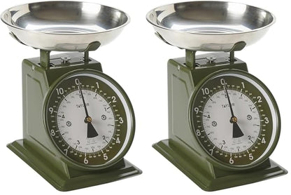 Vintage Mechanical Kitchen Scale - 11 lb Max Capacity, Silver