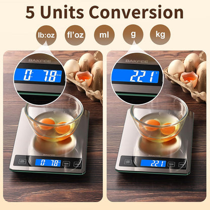 Food Scale, 33lb Kitchen Scale with 1g Precision, Rechargeable Black