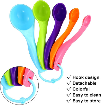20 Pcs Colorful Plastic Measuring Spoons for Kitchen Baking