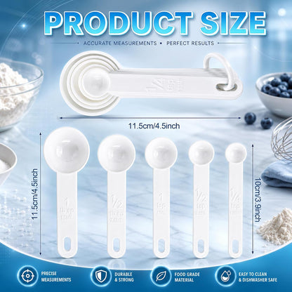 20 Pcs Colorful Plastic Measuring Spoons for Kitchen Baking