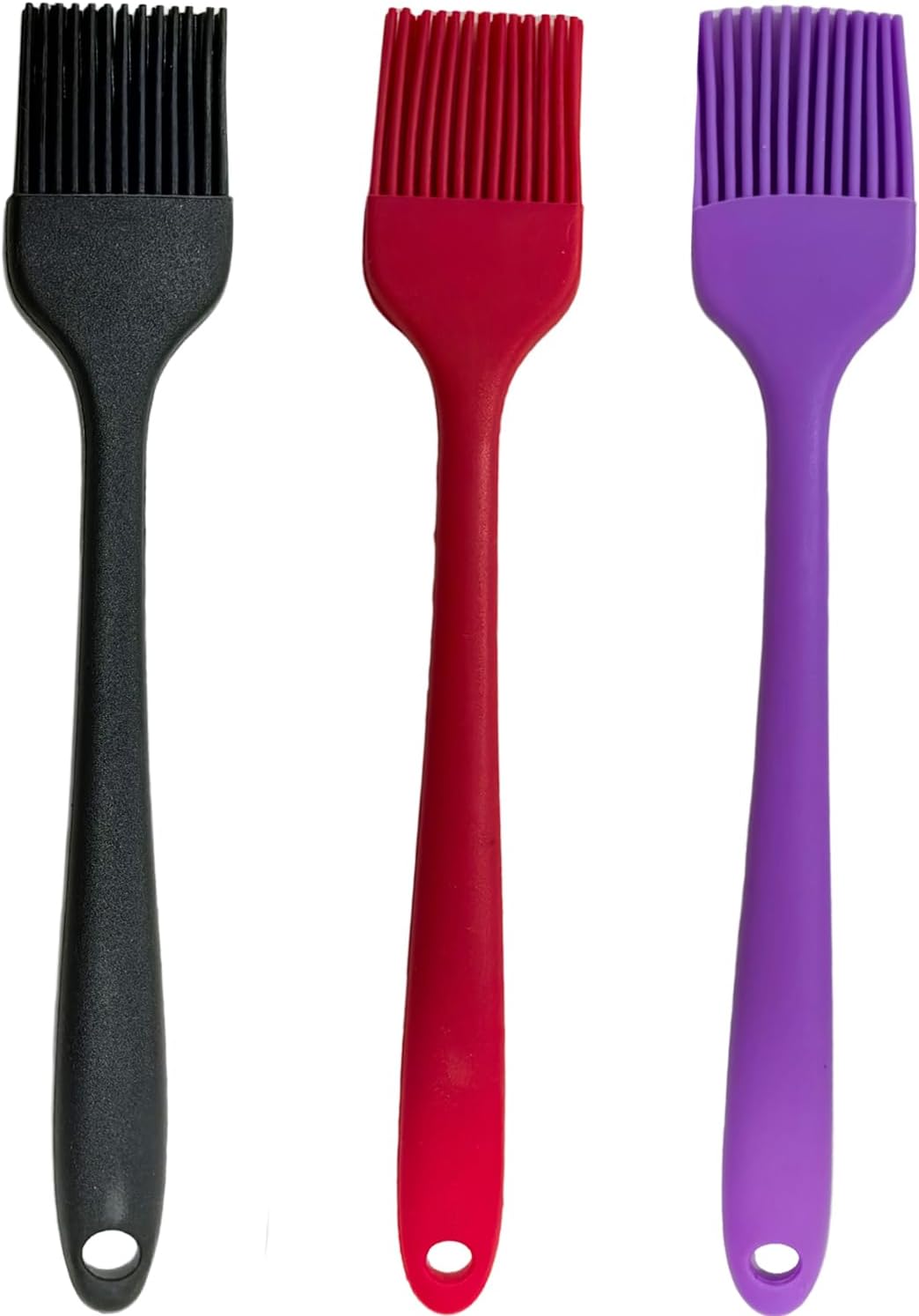Pastry Brush For Baking,Silicone Basting Brush For Cooking,315°C Heat Resistant Food Brush for Oil & Sauce,Non-Shedding Kitchen Brushes for Butter Bread Meat Egg Wash Cake Baster(3pc Red)