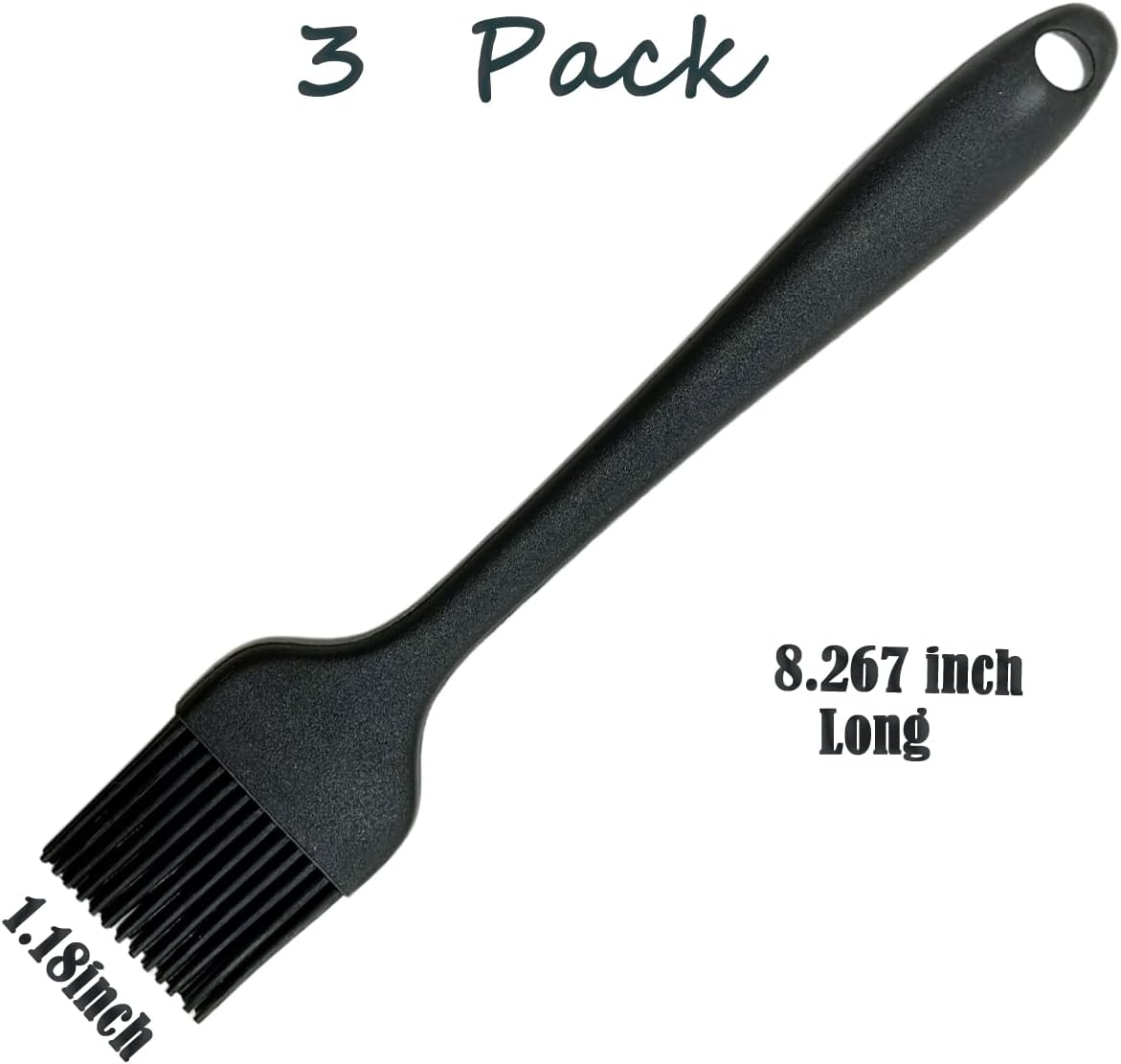 Pastry Brush For Baking,Silicone Basting Brush For Cooking,315°C Heat Resistant Food Brush for Oil & Sauce,Non-Shedding Kitchen Brushes for Butter Bread Meat Egg Wash Cake Baster(3pc Red)