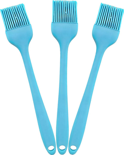 Pastry Brush For Baking,Silicone Basting Brush For Cooking,315°C Heat Resistant Food Brush for Oil & Sauce,Non-Shedding Kitchen Brushes for Butter Bread Meat Egg Wash Cake Baster(3pc Red)