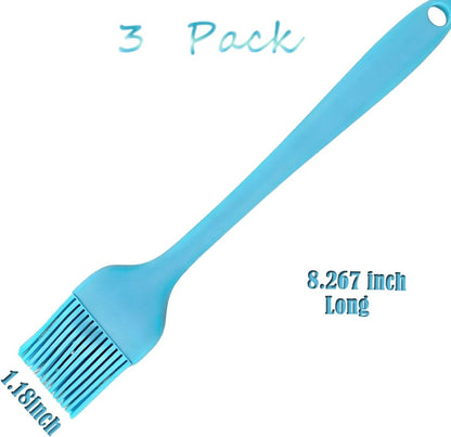 Pastry Brush For Baking,Silicone Basting Brush For Cooking,315°C Heat Resistant Food Brush for Oil & Sauce,Non-Shedding Kitchen Brushes for Butter Bread Meat Egg Wash Cake Baster(3pc Red)