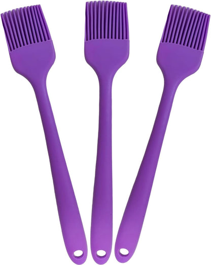 Pastry Brush For Baking,Silicone Basting Brush For Cooking,315°C Heat Resistant Food Brush for Oil & Sauce,Non-Shedding Kitchen Brushes for Butter Bread Meat Egg Wash Cake Baster(3pc Red)