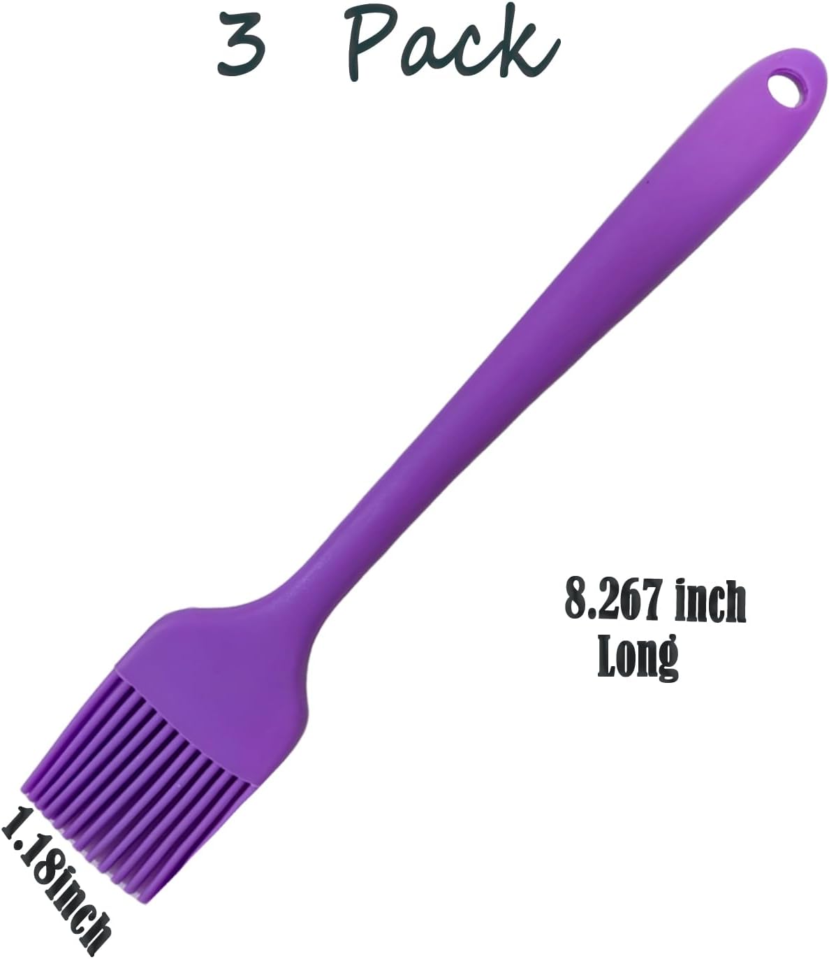 Pastry Brush For Baking,Silicone Basting Brush For Cooking,315°C Heat Resistant Food Brush for Oil & Sauce,Non-Shedding Kitchen Brushes for Butter Bread Meat Egg Wash Cake Baster(3pc Red)