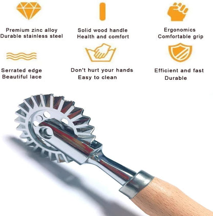 Pastry Wheel Cutter,Pastry and Pasta Cutter Wheel,For Ravioli, Pasta, Dumplings Lasagna, Pierogi - 6.7" Diameter