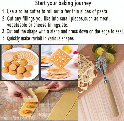 Pastry Wheel Cutter,Pastry and Pasta Cutter Wheel,For Ravioli, Pasta, Dumplings Lasagna, Pierogi - 6.7" Diameter