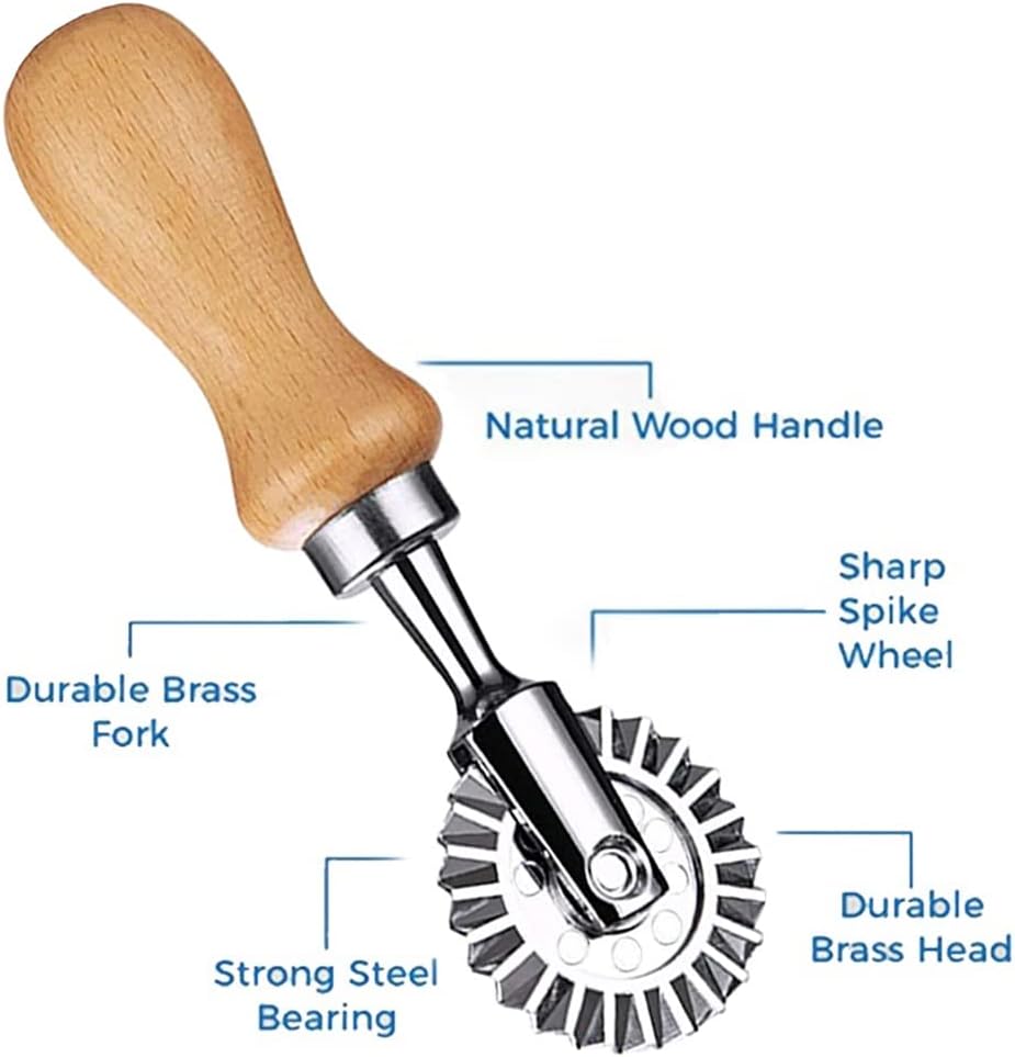 Pastry Wheel Cutter,Pastry and Pasta Cutter Wheel,For Ravioli, Pasta, Dumplings Lasagna, Pierogi - 6.7" Diameter