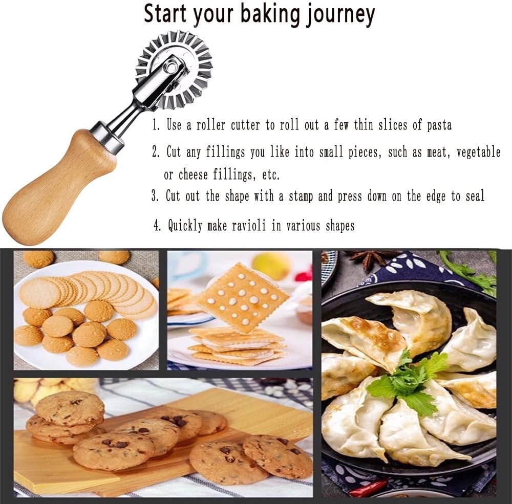 Pastry Wheel Cutter,Pastry and Pasta Cutter Wheel,For Ravioli, Pasta, Dumplings Lasagna, Pierogi - 6.7" Diameter