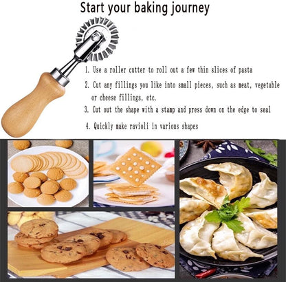 Pastry Wheel Cutter,Pastry and Pasta Cutter Wheel,For Ravioli, Pasta, Dumplings Lasagna, Pierogi - 6.7" Diameter