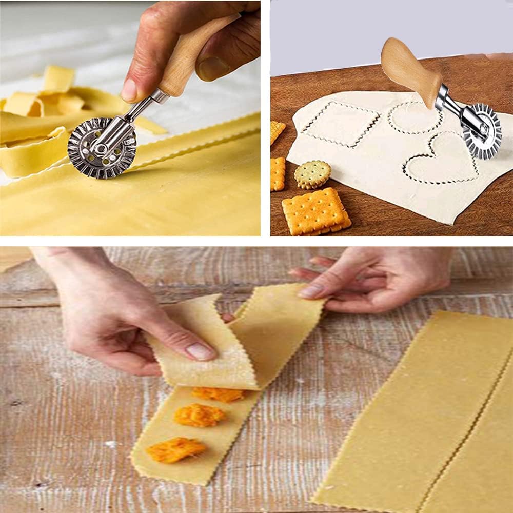 Pastry Wheel Cutter,Pastry and Pasta Cutter Wheel,For Ravioli, Pasta, Dumplings Lasagna, Pierogi - 6.7" Diameter
