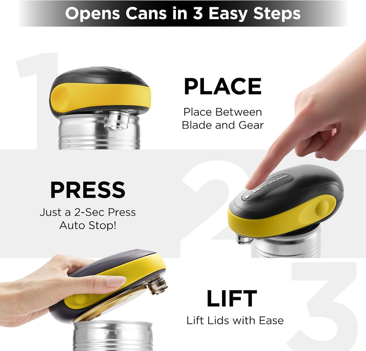 One-To-Go Electric Can Opener, Yellow