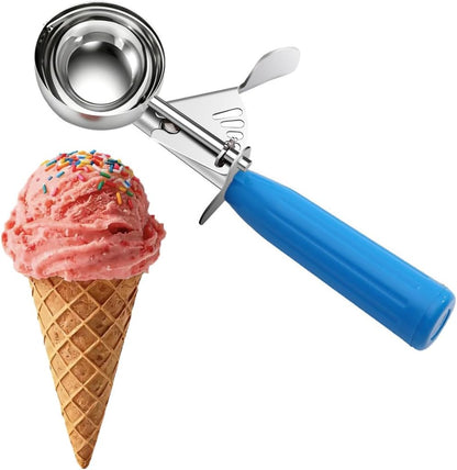 Commercial-Grade Ice Cream Scoop 3.25 oz, 18/8 Stainless Steel Cookie Scoop with Plastic Handle, Portion Control Disher Scoop for Bakeries, Restaurants & Dessert Shops, #10, Ivory
