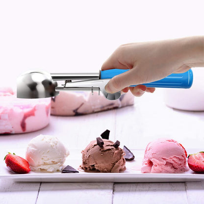 Commercial-Grade Ice Cream Scoop 3.25 oz, 18/8 Stainless Steel Cookie Scoop with Plastic Handle, Portion Control Disher Scoop for Bakeries, Restaurants & Dessert Shops, #10, Ivory