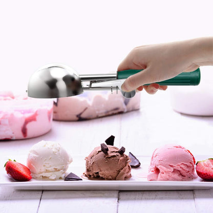 Commercial-Grade Ice Cream Scoop 3.25 oz, 18/8 Stainless Steel Cookie Scoop with Plastic Handle, Portion Control Disher Scoop for Bakeries, Restaurants & Dessert Shops, #10, Ivory