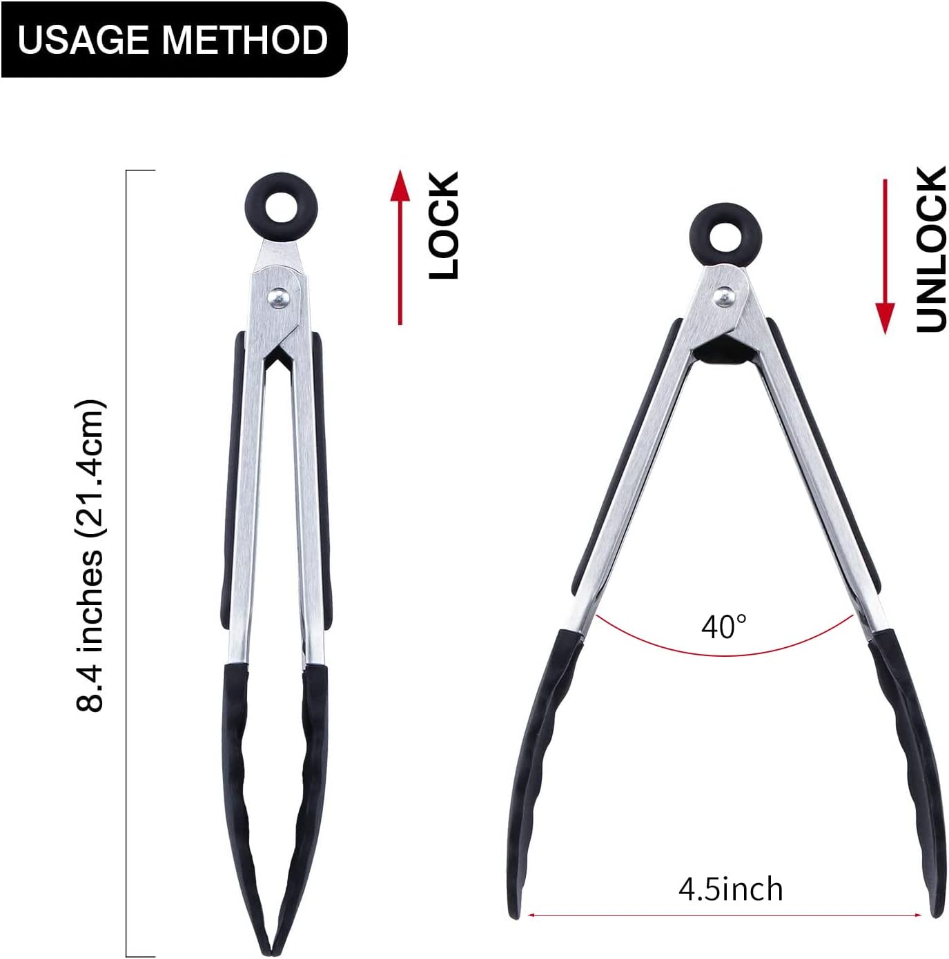 7 inch Cooking Tongs, Set of 3 Mini Kitchen Tongs Silicone Serving Tongs With Silicone Tips for FoodGrill, Salad, BBQ (Snow White)