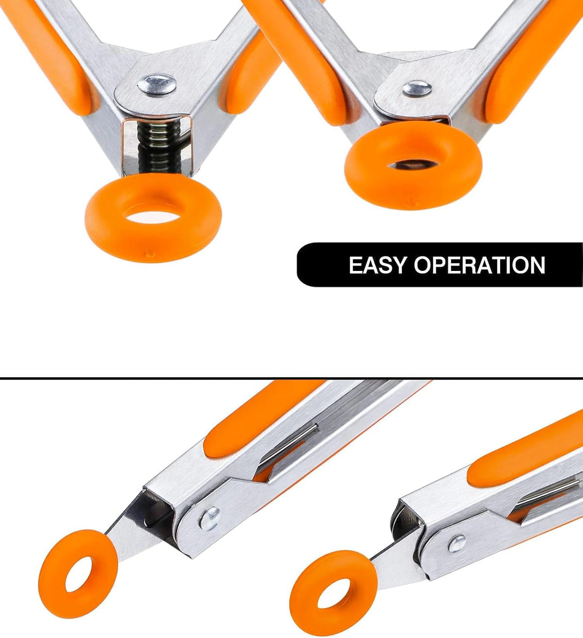 7 inch Cooking Tongs, Set of 3 Mini Kitchen Tongs Silicone Serving Tongs With Silicone Tips for FoodGrill, Salad, BBQ (Snow White)