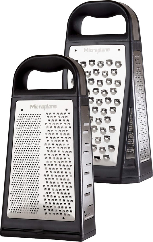 Elite Multi-Sided Grater with 5 Blade Styles: Fine, Coarse Grain, Ultra Coarse Grain, Double Edge and Wide Cut - Kitchen Grater with Stainless Steel Blades