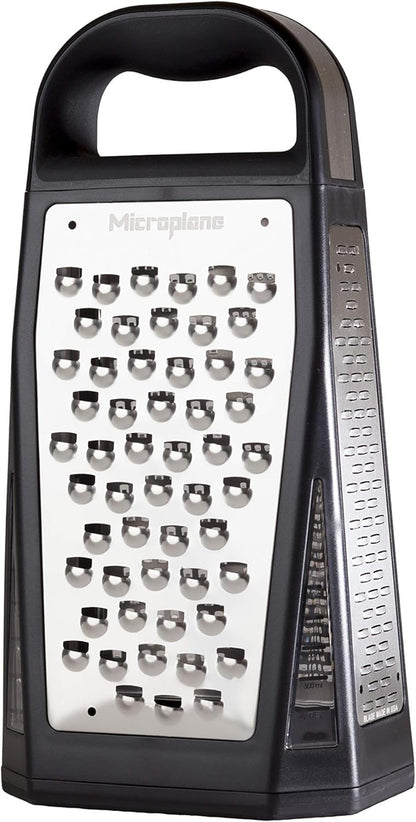 Elite Multi-Sided Grater with 5 Blade Styles: Fine, Coarse Grain, Ultra Coarse Grain, Double Edge and Wide Cut - Kitchen Grater with Stainless Steel Blades