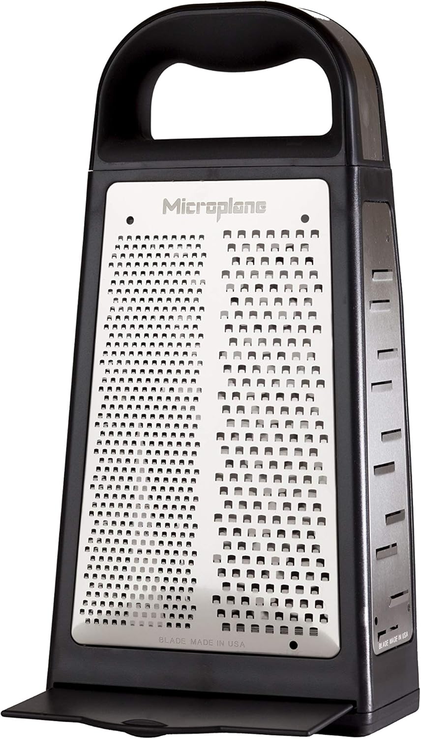 Elite Multi-Sided Grater with 5 Blade Styles: Fine, Coarse Grain, Ultra Coarse Grain, Double Edge and Wide Cut - Kitchen Grater with Stainless Steel Blades