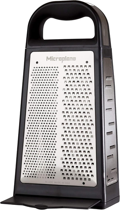 Elite Multi-Sided Grater with 5 Blade Styles: Fine, Coarse Grain, Ultra Coarse Grain, Double Edge and Wide Cut - Kitchen Grater with Stainless Steel Blades