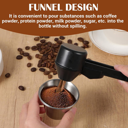 2pcs Coffee Scoop & Funnel For Reusable Cup Refillable Coffee Pods, 2tbsp Food-Grade Precise Measuring Protein Powder Scoop, Coffee Measuring Scoop for Coffee/Protein/Powder/Hot Cocoa