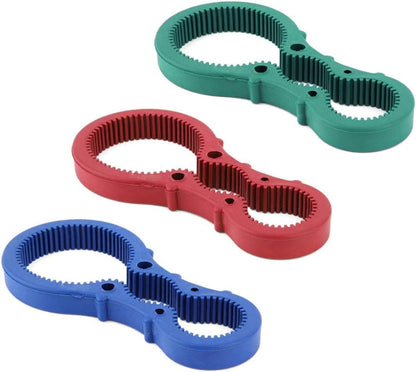 3in1 Container Bottle Jar Lid Can Opener Hand Easy Twist Kitchen Tool Silicon Jar Opener Screw Cap Jar Bottle Wrench Red, Green, Blue Random color (Multicolored)