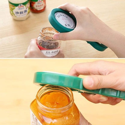3in1 Container Bottle Jar Lid Can Opener Hand Easy Twist Kitchen Tool Silicon Jar Opener Screw Cap Jar Bottle Wrench Red, Green, Blue Random color (Multicolored)