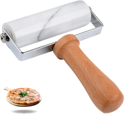 Small Marble Rolling Pin Pizza Roller, Marble Dough Roller Non-Stick T-Type, For Cake Baking Tortilla Fudge Pizza Cookies and Other Kitchen Baking Cooking (Type 2 White).