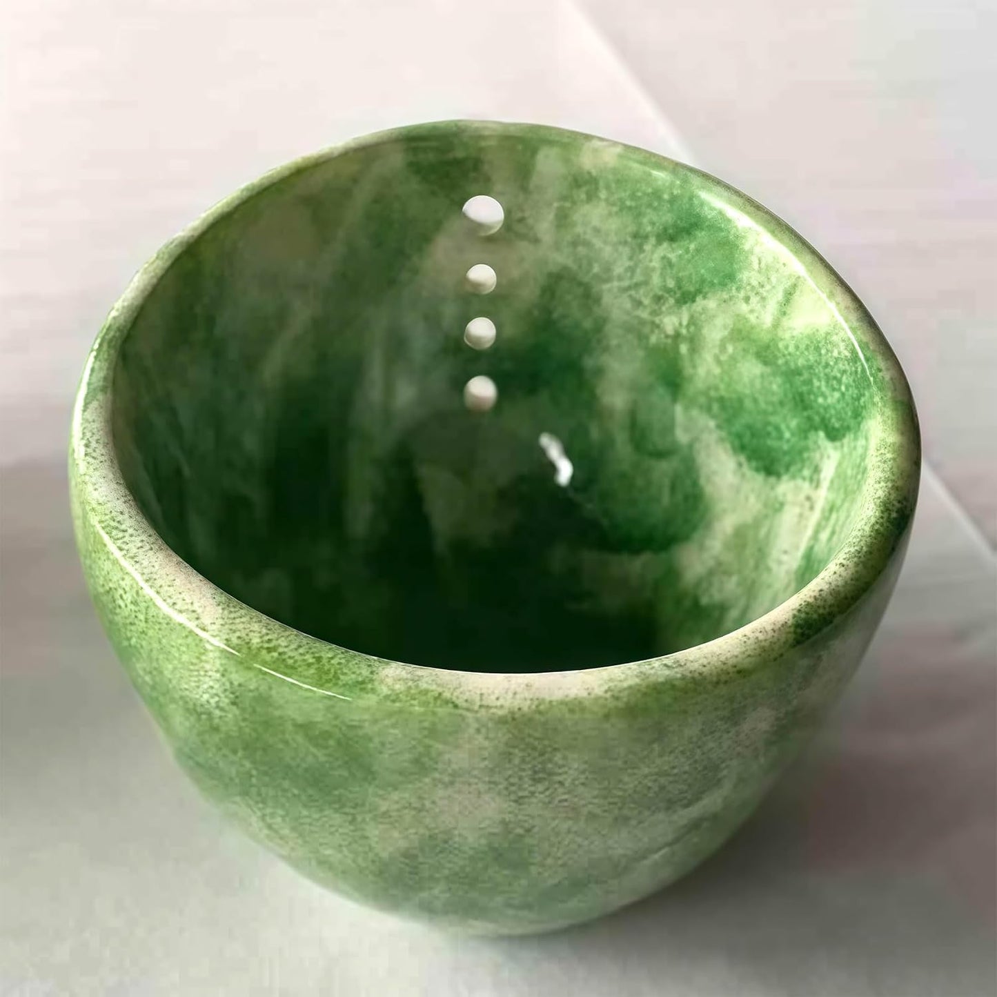 Pottery Herb Stripper Bowl, Handmade Pottery Herb Stripper Ceramic Herb Stripper Quick Stem Removal Ceramic Bowl 2025 New Ceramic Kitchen Herb Stripping Tool