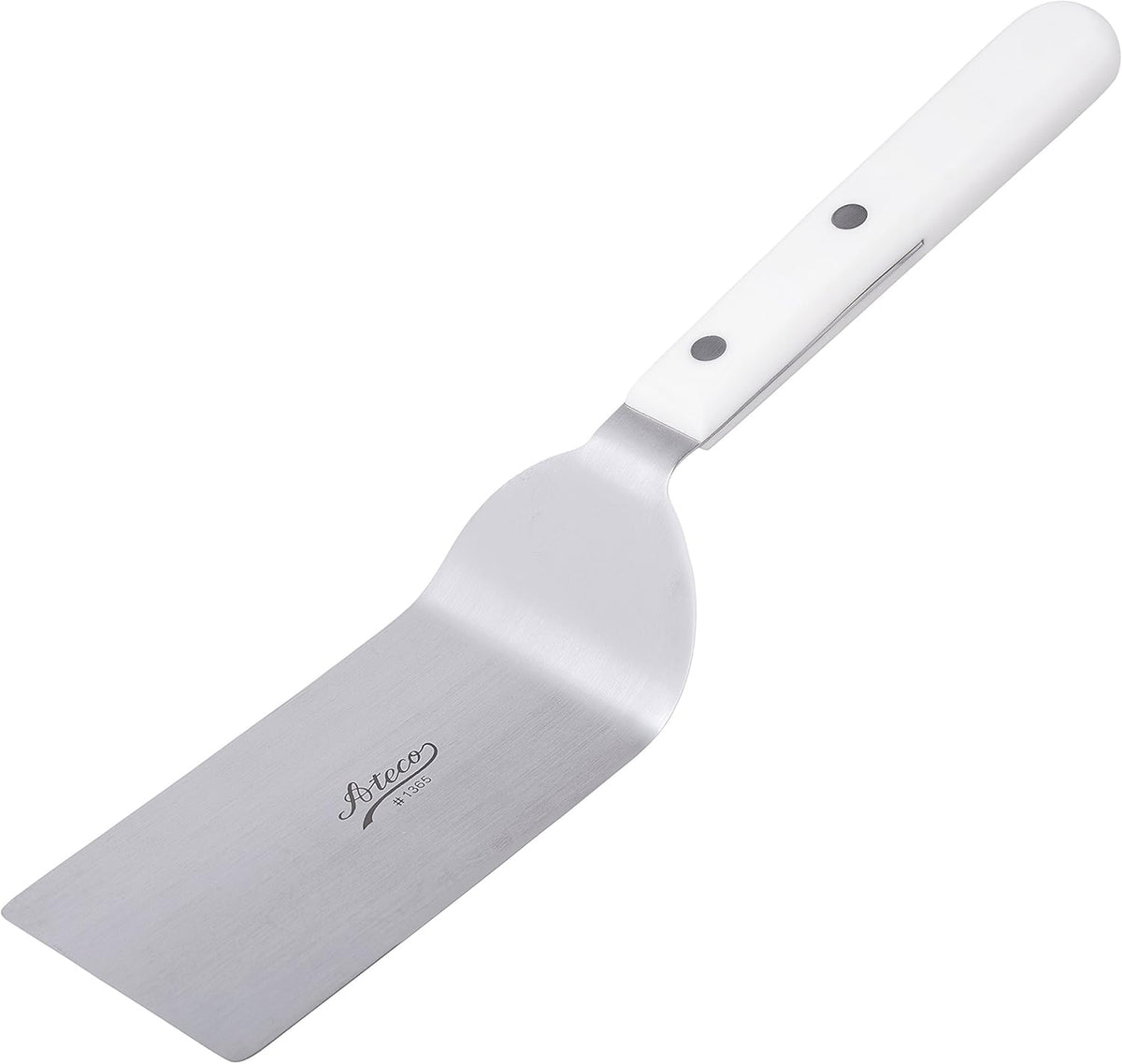 Slotted Spatula with 6 by 3-Inch Stainless Steel Blade, Plastic Handle, Dishwasher Safe