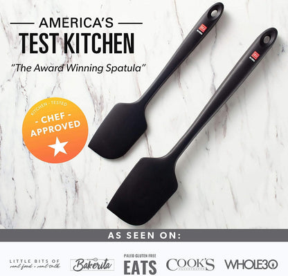 Silicone Spatula Set - 600F Heat Resistant, 5-Pc Black