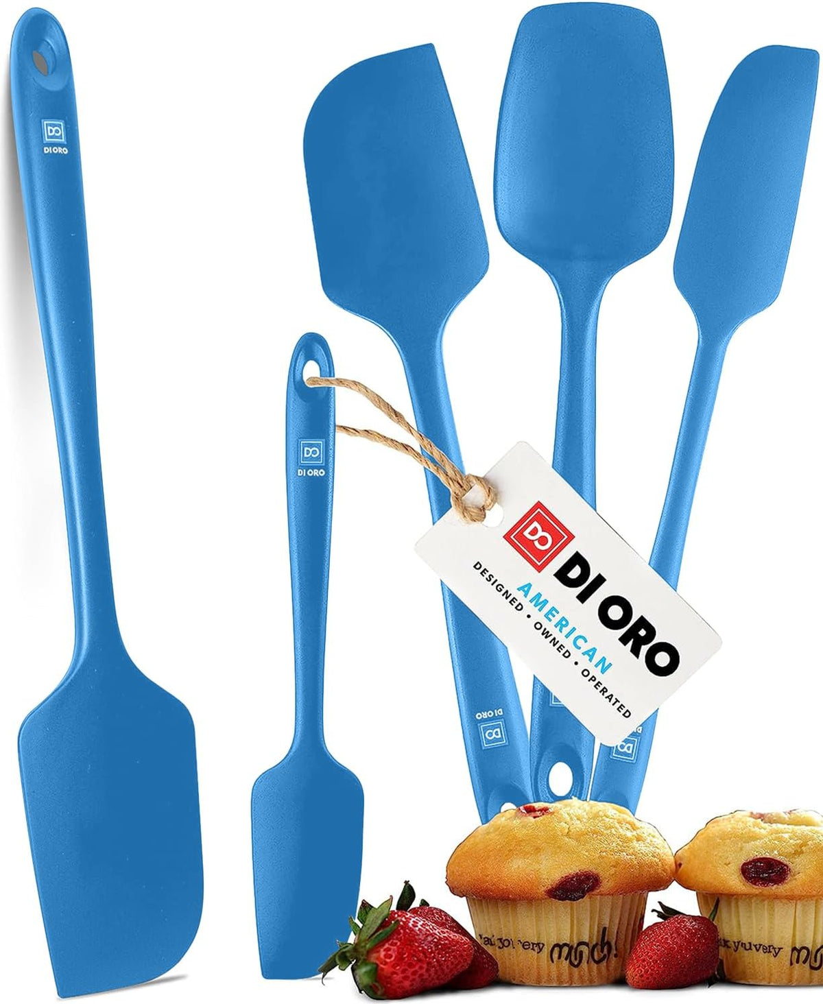 Silicone Spatula Set - 600F Heat Resistant, 5-Pc Black