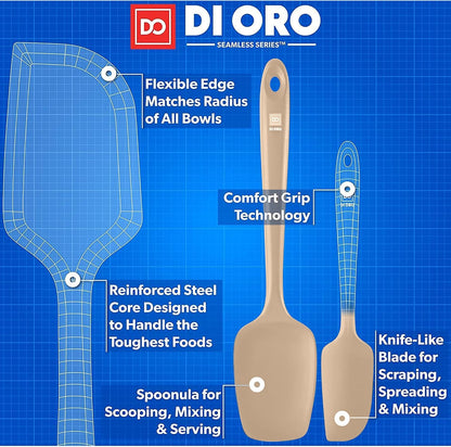 Silicone Spatula Set - 600F Heat Resistant, 5-Pc Black