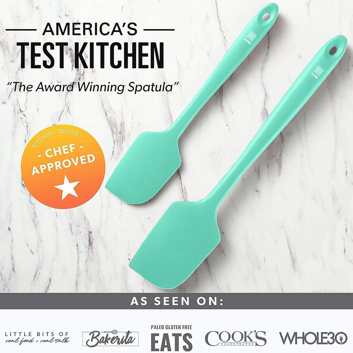 Silicone Spatula Set - 600F Heat Resistant, 5-Pc Black