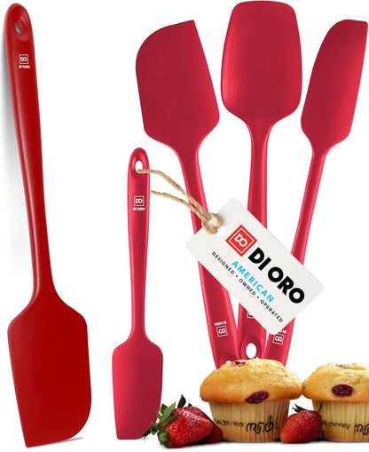 Silicone Spatula Set - 600F Heat Resistant, 5-Pc Black