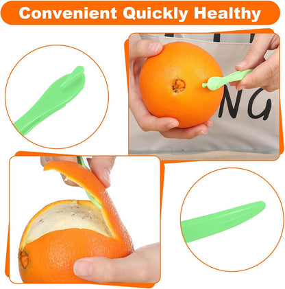 10 Pack Orange Peeler Tool, Citrus Peel Cutter & Lemon Opener, Plastic Fruit Peelers, Remover Easy Open Citrus Peel, Kitchen Accessories(Orange + Green)