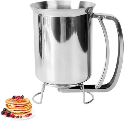 Pancake Dispenser for Batter, Stainless Steel Batter Dispenser, 900ML Funnel Cake Dispenser Batter Pourer for Baking Cupcakes Muffins Crepes Waffles