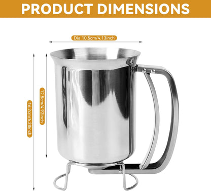 Pancake Dispenser for Batter, Stainless Steel Batter Dispenser, 900ML Funnel Cake Dispenser Batter Pourer for Baking Cupcakes Muffins Crepes Waffles