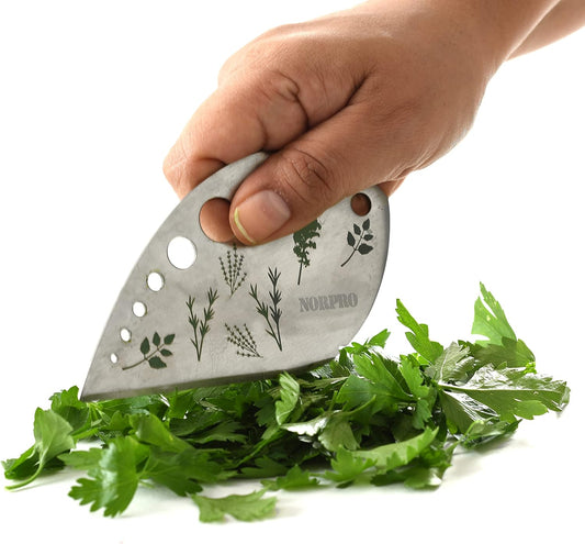 Stainless Steel Herbs Stripper and Chopper with Cover, 1 piece, 4.75" x 2.88"