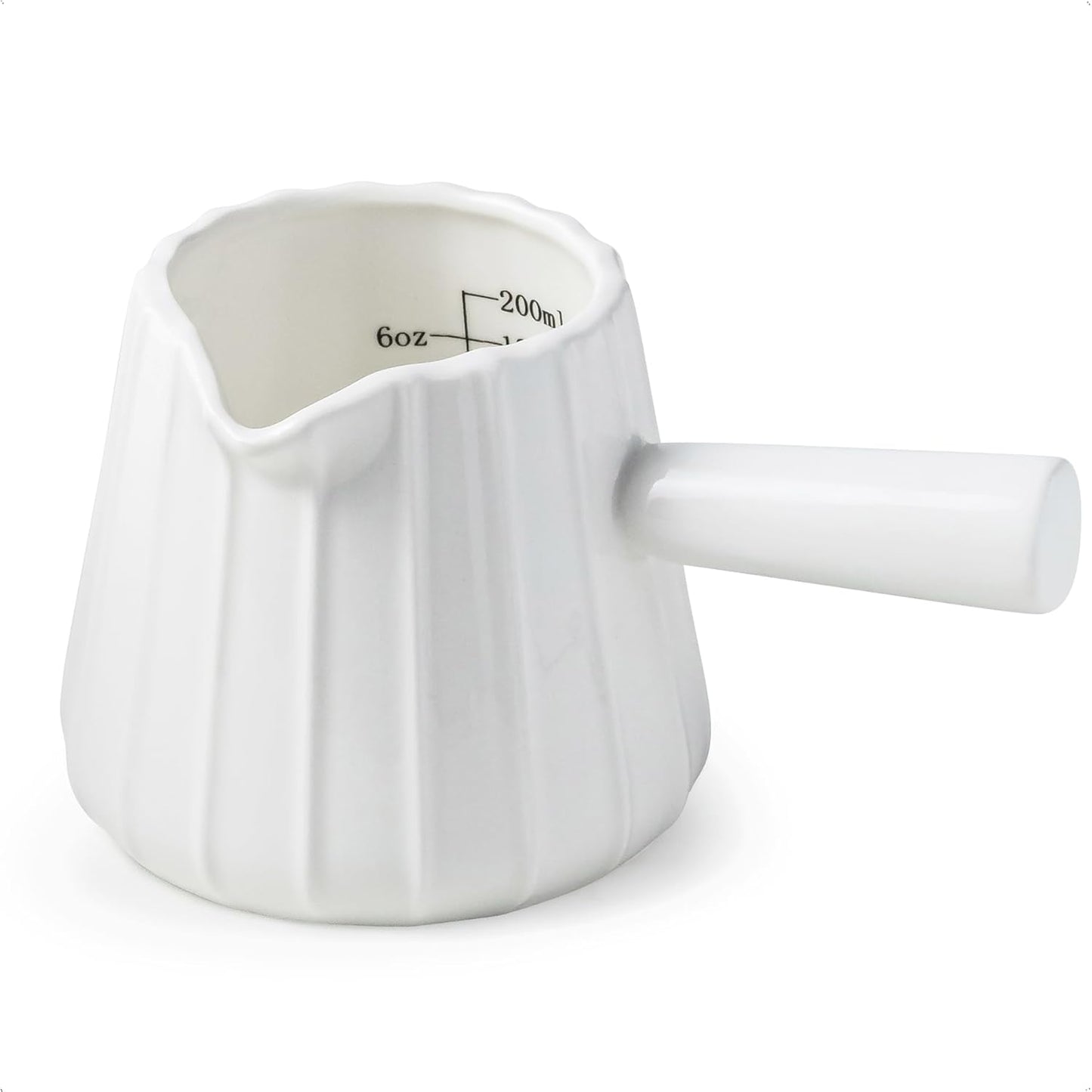 Ceramic Espresso Cup, Espresso Measuring Cup Espresso Shot Cups 3 OZ | Espresso Cups with Handle, Dual Spouts, Espresso Shot Glass with Dual OZ ML Scale, Espresso Accessories, White