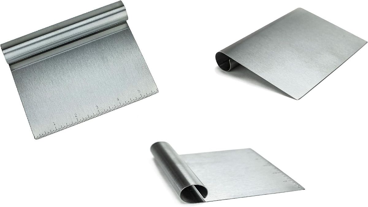 Stainless Steel Food Scraper, Multi-Purpose Bench Scraper