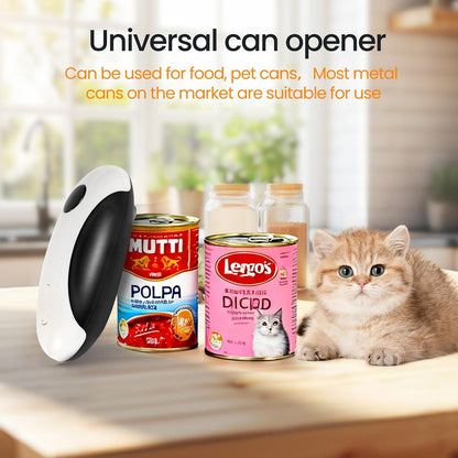 Rechargeable Electric Can Opener, Hands Free for seniors，Food Safe Automatic Can Opener with Smooth Edge,Easy to Use,Works with All Standard Cans (Black)