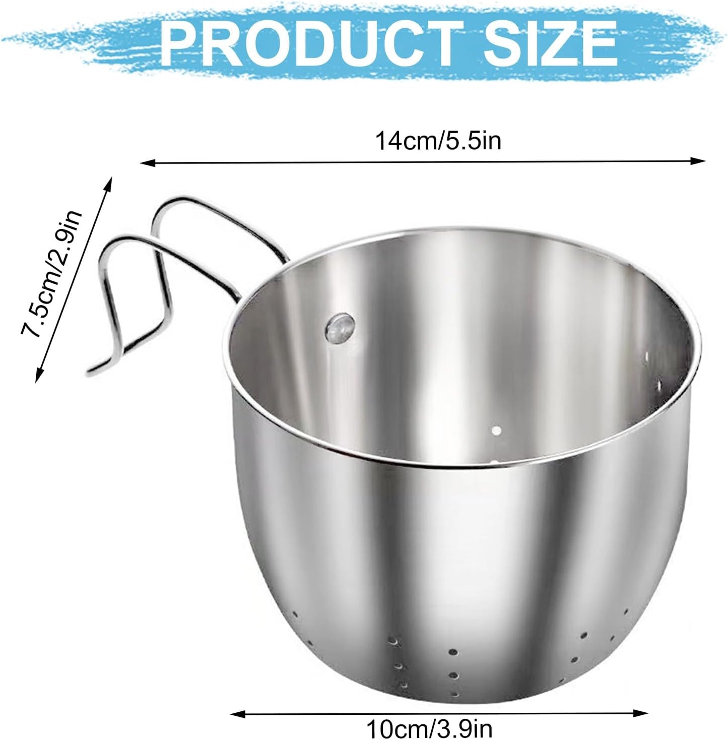 Stainless Steel Sink Food Catcher, Multifunctional Hanging Sink Strainer Colander Drain Basket for Filter Kitchen Waste and Wash Fruits or Vegetables