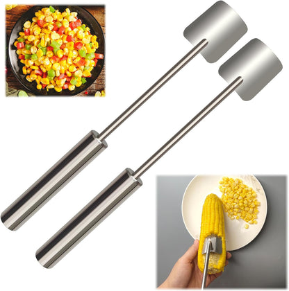 Corn Cob Peeler Peeler Easy Clean Corn Cob Stainless Steel Splitter Tool Suitable for Home Kitchen, Restaurant Chef, Picnic Lovers (2 Pcs)