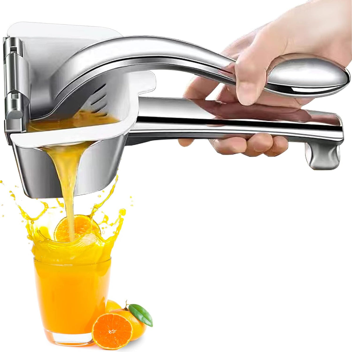 Real Stainless Steel Lemon Squeezer Citrus Juicer Hand Press Heavy Duty Manual Squeeze Juice Extractor Maker Orange Lime Grapefruit Presser - Bonus 50 Pcs Filter Bags