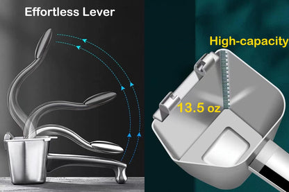 Real Stainless Steel Lemon Squeezer Citrus Juicer Hand Press Heavy Duty Manual Squeeze Juice Extractor Maker Orange Lime Grapefruit Presser - Bonus 50 Pcs Filter Bags